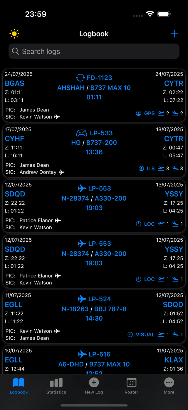 AirCrew24 Flight Logbook