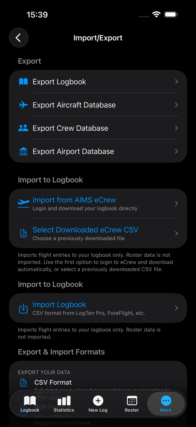 AirCrew24 Export